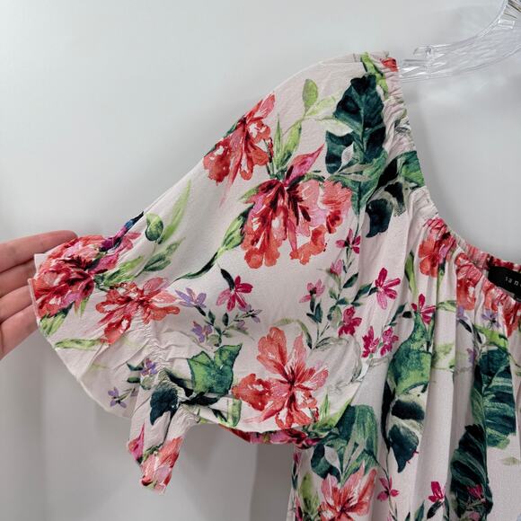 Sanctuary White Floral Off The Shoulder Rayon Blouse Women's Size Large - Picture 4 of 9